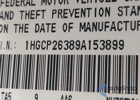 2009 Honda Accord 2.4 Lx z USA, uszkodzony, nr VIN 1HGCP26389A153899